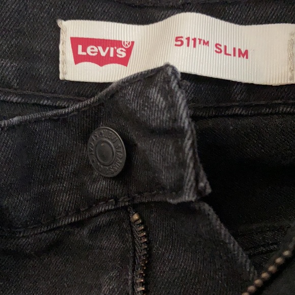 Levi's 511 SLIM FIT FLEX MEN'S BLACK JEANS - Picture 6 of 7